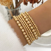 New Beaded Bracelets for Women – Handmade Charm Link Chain & Gold Color Beads