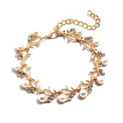Elegant Bridal Jewelry Set – Faux Pearl & Rhinestone Necklace, Earrings & Bracelet | Wedding & Gift Set