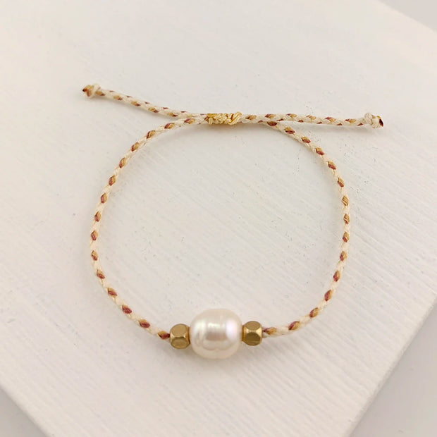 Colorful Rope Freshwater Pearl Bracelet – Adjustable Summer Trend Jewelry for Women
