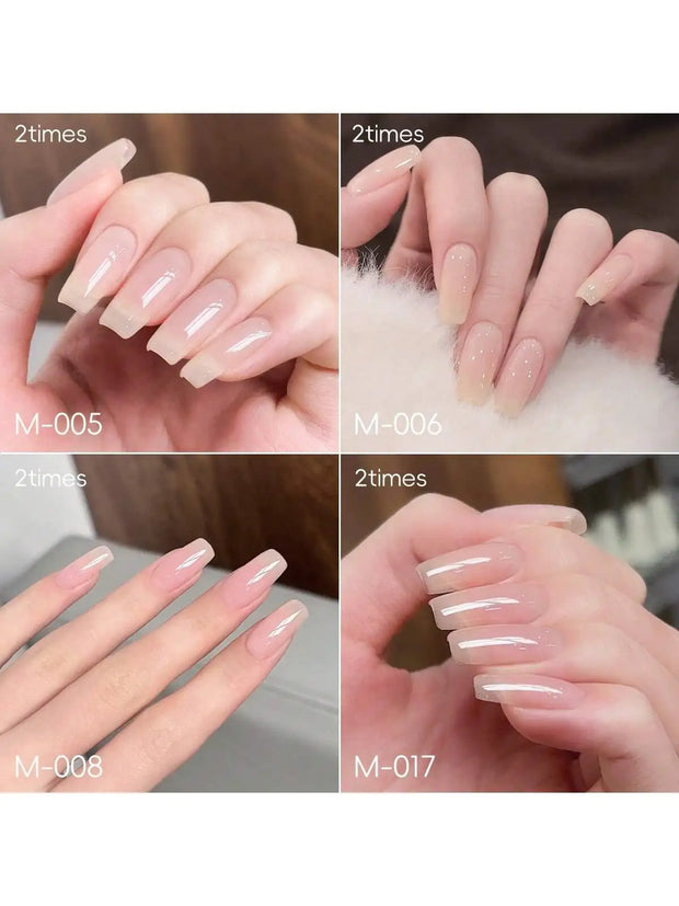 Nude Pink Gel Nail Polish Set – 4 Chic Shades for Natural, Elegant Manicures