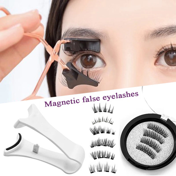 Magnetic Eyelashes Kit – 3D Natural Effect Reusable False Lashes with Tweezers
