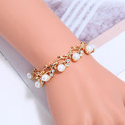 Elegant Bridal Jewelry Set – Faux Pearl & Rhinestone Necklace, Earrings & Bracelet | Wedding & Gift Set