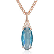 Luxury Oval Blue Zircon Necklace