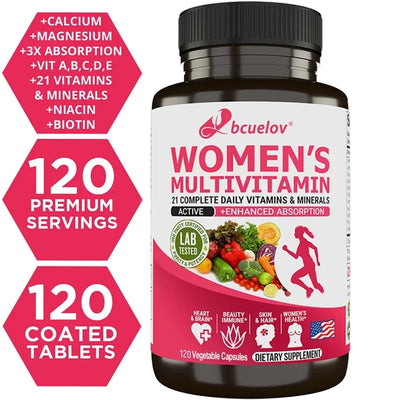 Women’s Multivitamin & Multimineral Supplement – Magnesium, Biotin, Calcium, Zinc & Selenium | Supports Joints, Skin & Nails