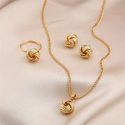 3-Piece Round Pearl Jewelry Set – Elegant Vintage Style for Women