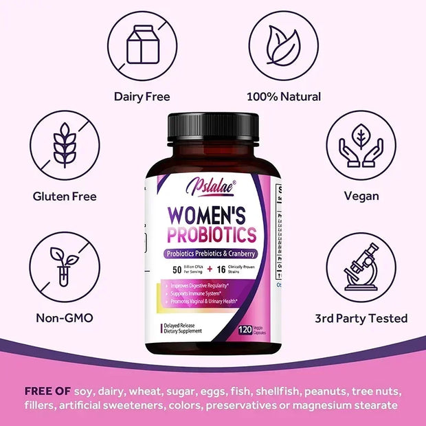 Women’s Probiotic Supplement – 50 Billion CFUs with Cranberry & Prebiotics | Supports Digestion, Immunity & Vaginal Health