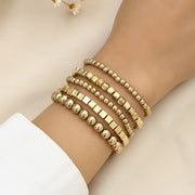 New Beaded Bracelets for Women – Handmade Charm Link Chain & Gold Color Beads