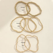 New Beaded Bracelets for Women – Handmade Charm Link Chain & Gold Color Beads