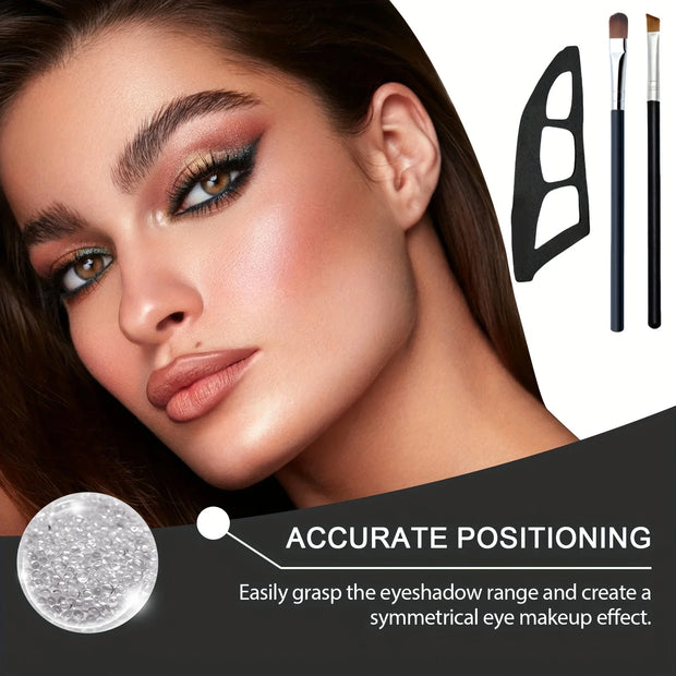 2-in-1 Eye Makeup Assistant Brushes & Eyeshadow Templates – Quick & Easy Eyeshadow Tool