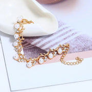 Elegant Bridal Jewelry Set – Faux Pearl & Rhinestone Necklace, Earrings & Bracelet | Wedding & Gift Set