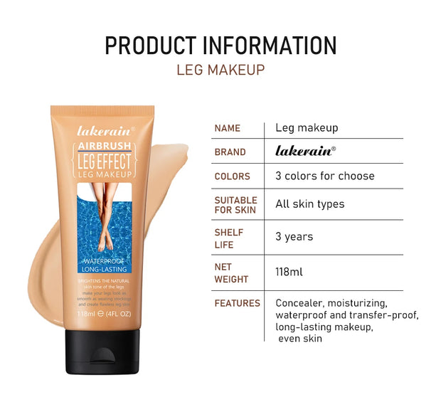 Flawless Legs Concealer Cream – Waterproof 3-Color Body Foundation