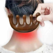 Sandalwood Massage Comb – Five-Tooth Whale Comb & Scalp Massager | Relaxing Hair & Body Wellness Tool