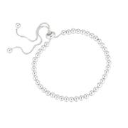 Sterling Silver Beaded Bracelet – Handmade Adjustable Jewelry