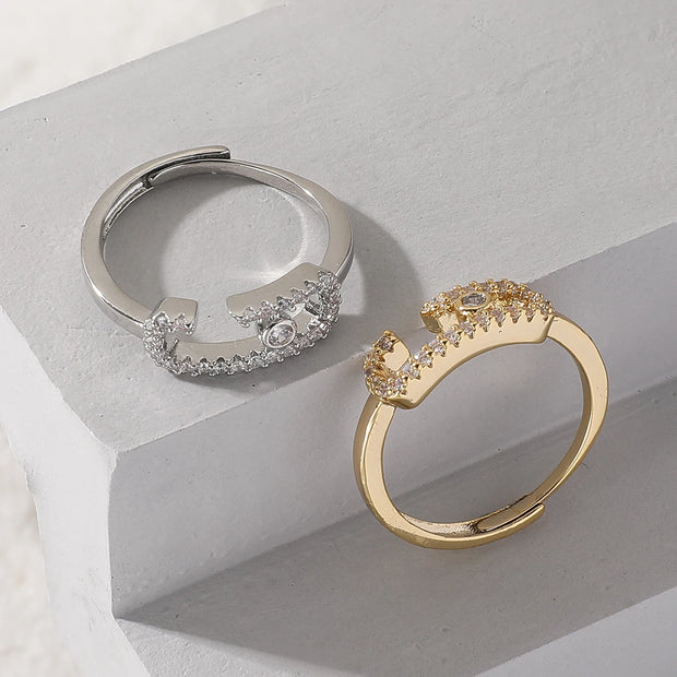 Women Adjustable Zircon Ring Accessory