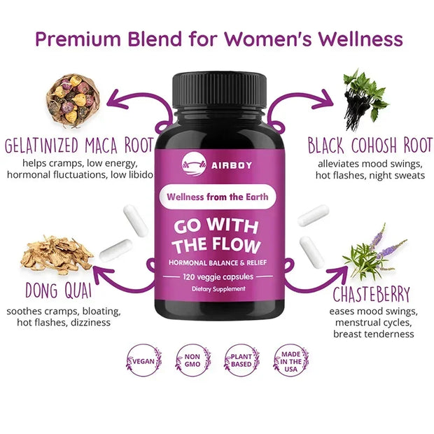 Female Hormone Balance Supplement – Supports Estrogen Metabolism, Menopause Relief & Mood Improvement