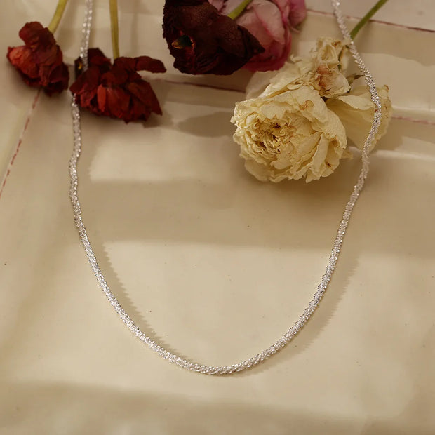 Sparkling Silver Clavicle Necklace