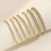 New Beaded Bracelets for Women – Handmade Charm Link Chain & Gold Color Beads