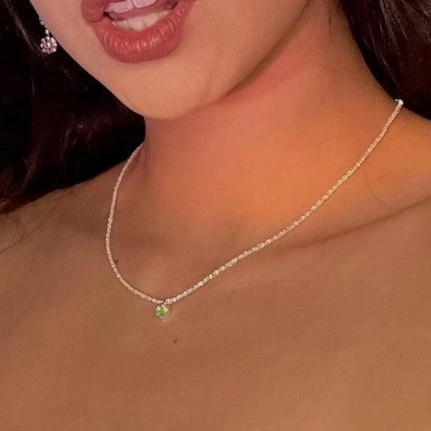 Sparkling Silver Clavicle Necklace