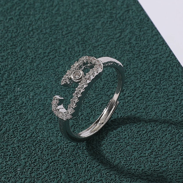 Women Adjustable Zircon Ring Accessory