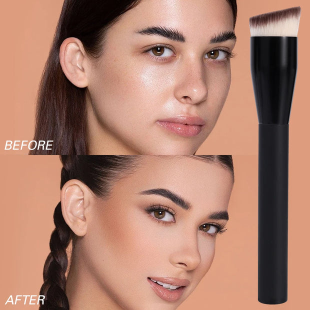 Foundation & Concealer Brush – Angled Makeup Brush for Liquid, Cream & Contour | Seamless Coverage