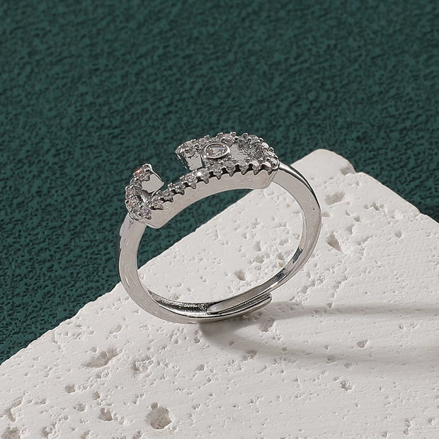Women Adjustable Zircon Ring Accessory