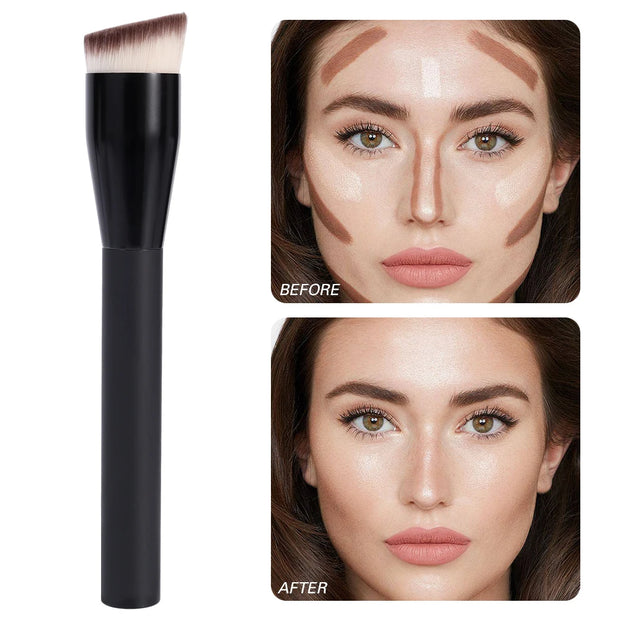 Foundation & Concealer Brush – Angled Makeup Brush for Liquid, Cream & Contour | Seamless Coverage