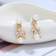 Elegant Bridal Jewelry Set – Faux Pearl & Rhinestone Necklace, Earrings & Bracelet | Wedding & Gift Set