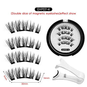 Magnetic Eyelashes Kit – 3D Natural Effect Reusable False Lashes with Tweezers