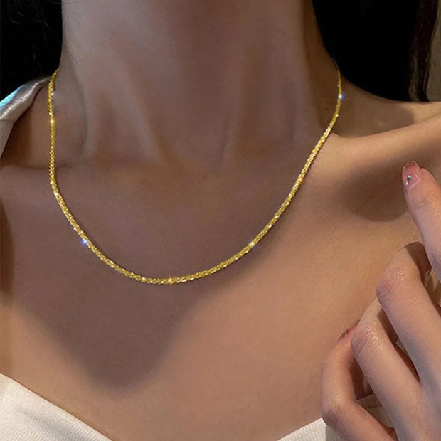 Sparkling Silver Clavicle Necklace