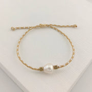 Colorful Rope Freshwater Pearl Bracelet – Adjustable Summer Trend Jewelry for Women