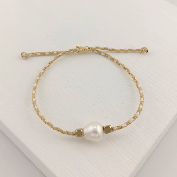 Colorful Rope Freshwater Pearl Bracelet – Adjustable Summer Trend Jewelry for Women
