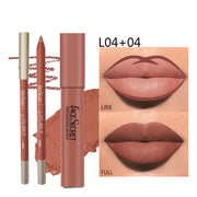 Matte Lipliner & Lipstick Set – Waterproof, Long-Lasting Soft Matte Lip Makeup | FACESECRET