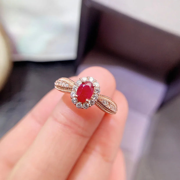 Natural Ruby Ring S925 Sterling Silver