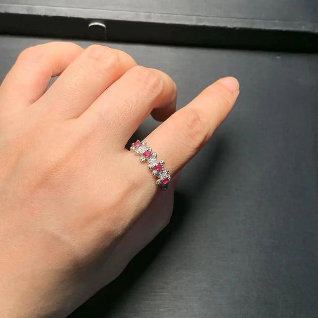 Natural Ruby Ring Adjustable  Ring