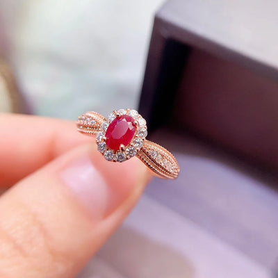 Natural Ruby Ring S925 Sterling Silver