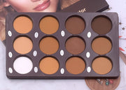 12-Color Matte Makeup Palette – Waterproof Foundation & Contour Kit | Long-Lasting Natural Finish