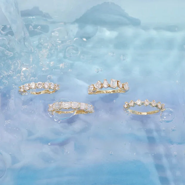 Minimalist Gold Cubic Zirconia Stacking Ring – Elegant Jewelry for Women