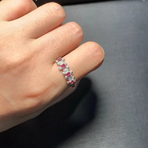 Natural Ruby Ring Adjustable  Ring