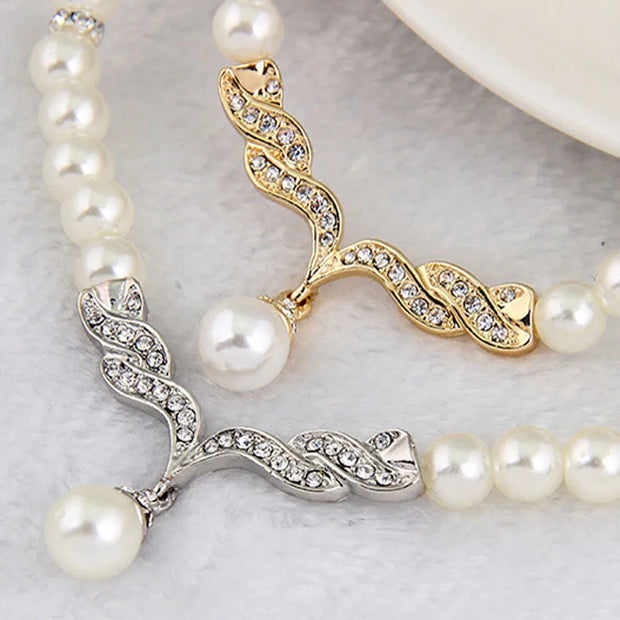 Elegant 2-Piece Bridal Jewelry Set – Necklace & Earrings