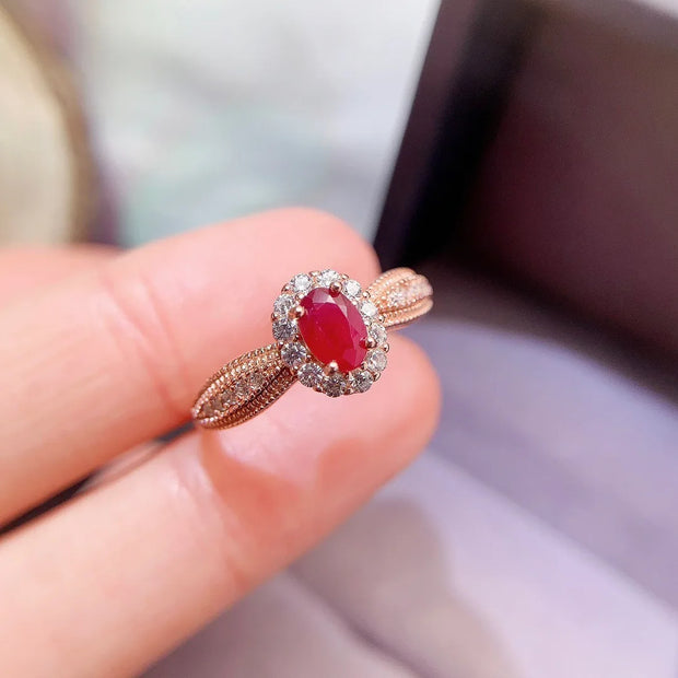 Natural Ruby Ring S925 Sterling Silver