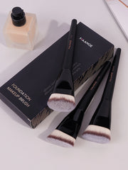 MAANGE 3pcs Professional Makeup Brush Set – Angle, Round & Flat Head Foundation Brushes with Box