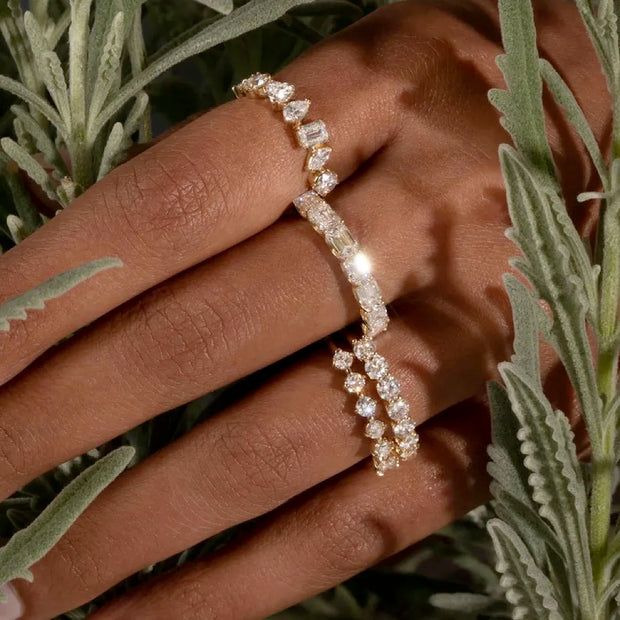 Minimalist Gold Cubic Zirconia Stacking Ring – Elegant Jewelry for Women