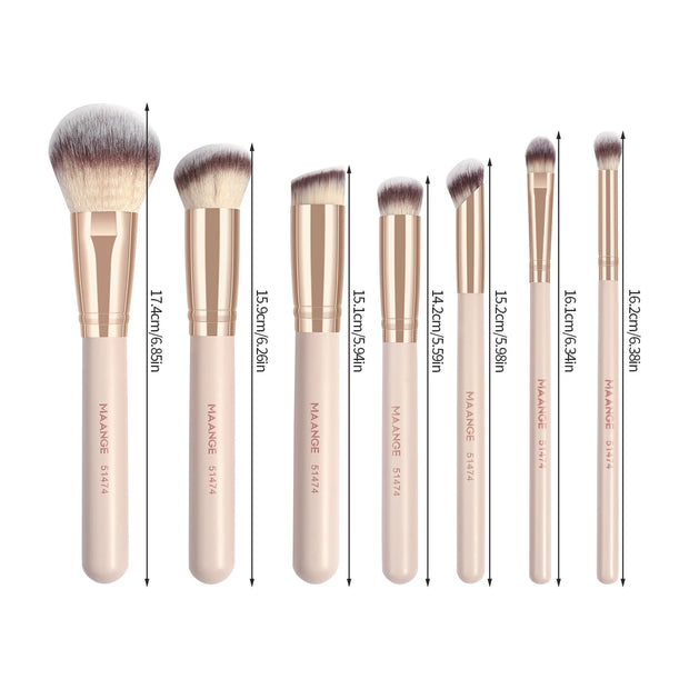 MAANGE 7-Piece Professional Makeup Brush Set – Flawless Application Every Time