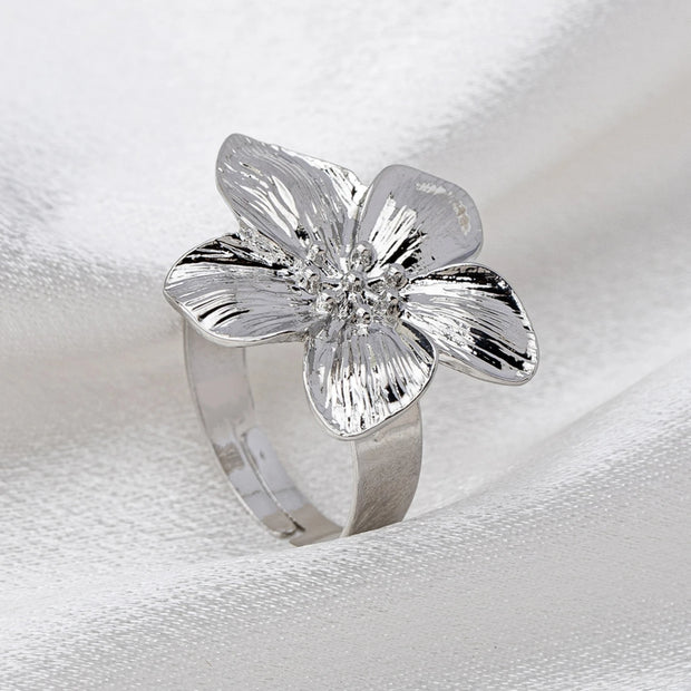 Women’s Adjustable Flower Ring – Elegant & Versatile