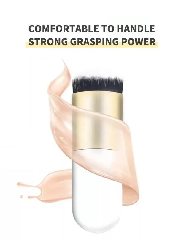 Luxury Mushroom Foundation Brush – Flawless BB Cream & Liquid Makeup Applicator with Ultra-Soft Fiber Bristles, Portable & Skin-Friendly