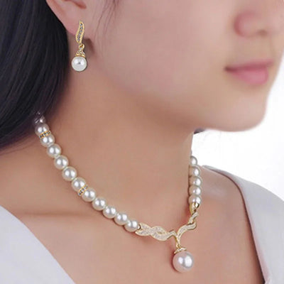 Elegant 2-Piece Bridal Jewelry Set – Necklace & Earrings