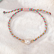 Colorful Rope Freshwater Pearl Bracelet – Adjustable Summer Trend Jewelry for Women
