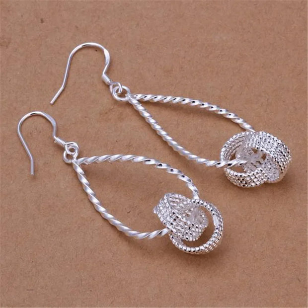 Elegant 925 sterling Silver Drop Earrings