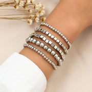 New Beaded Bracelets for Women – Handmade Charm Link Chain & Gold Color Beads