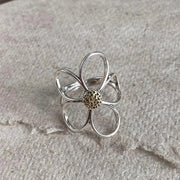 Sterlig Silver Big Flower Ring- Handmade Jewelry